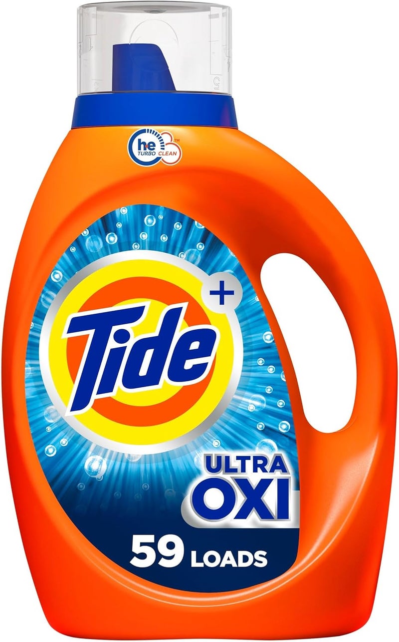 Tide Ultra Oxi Boost Liquid Laundry Detergent, 84 fl oz, 59 Loads, Advanced Stain Remover, Laundry Detergent Liquid with Extra Oxi Power - Image 1